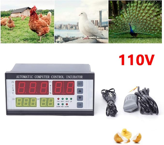 Incubator Controller, XM-18 Full Automatic Control System Egg Incubator Machine, 110V 0-99℃ Temperature Humidity Controller Thermostat Egg Hatching Control Machine for Home and Commercial Use - Image 3