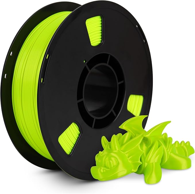 PLA Filament 1.75mm Sun Glare Lime Green 1KG, Clog-Free 3D Printer Filament Dimensional Accuracy +/- 0.02mm, 1kg Spool(2.2lbs) 3D Printing Filament Fits for Most FDM 3D Printers by JAREES