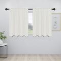 Easy-Going Rod Pocket Blackout Curtains for Bedroom, Room Darkening Window Curtains for Living Room, Thermal Insulated Noise Reduction Solid Window Drapes, 2 Panels(42x36 in, Ivory) by Easy-Going