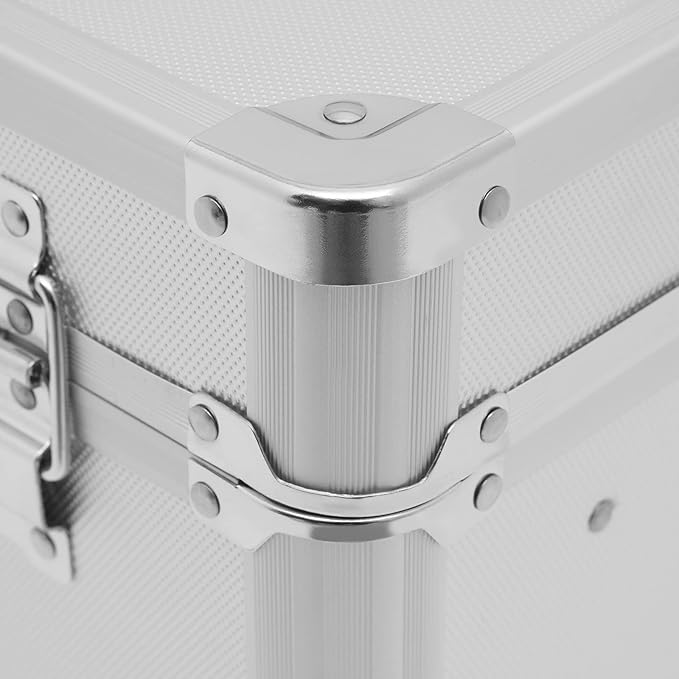 Metal Locking File Organizer Box, 13.8*10*13.4 inch Portable Locking Storage Box w/Lock for Filing Letters & Documents, File Storage Box for Offices, Hotels, Schools, Shopping Malls (Silver) - Image 9