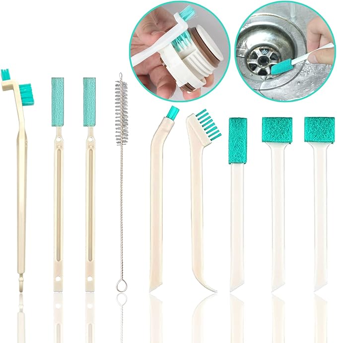 Small Household Cleaning Brushes by ELEMGULY,18 Pcs Crevice Brush for Hole, Gap, Corner, Space, Micro Crevice Scrub Cleaner Tool for Bottle, Keyboard, Window, Door Track by ELEMGULY