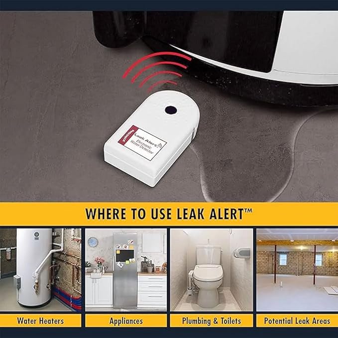 Zircon Leak Alert 3-Pack Water Detector Alarm – 90 dB Battery-Powered Leak & Flood Sensor for Basement, Kitchen, Bathroom, Utility Room – Early Water Detection & Damage Prevention - Image 4