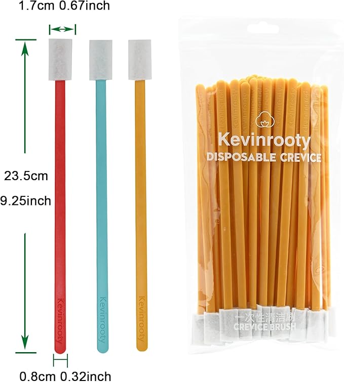 50PCS Crevice Cleaning Brush Tool Kit - Disposable Toilet Brush & Seat Cleaner (Yellow) - Image 2