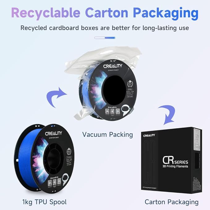 Official Creality TPU Filament, Flexible 3D Printer Filament 1.75mm, 95A Shore High Hardness & Resilience, Dimensional Accuracy +/- 0.03 mm for Most FDM 3D Printers - Image 6