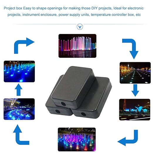 YXQ 55x35x15mm Waterproof Electric Project Case Junction Box with Cover Black Plastic, 6-Pack - Image 4