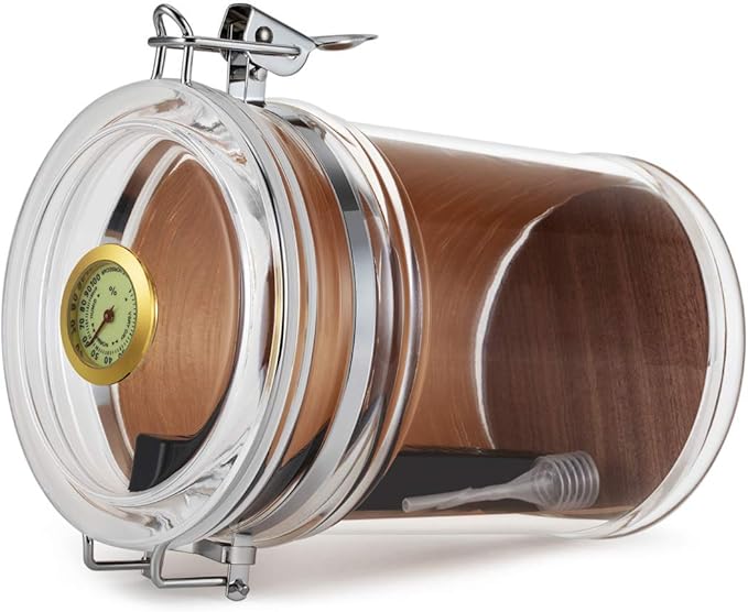 XIFEI Acrylic Humidor Jar with Humidifier and Hygrometer,humidor That can Hold About 18 Cigars (Clear) - Image 9