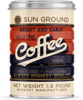 Retro Tin Can, Studio MPLS Designs, Collectable, Peel & Stick Valved End with Metal Lid, 8-12oz (4.0625 x 5.5 in) (Sun Ground Design) by Roastar