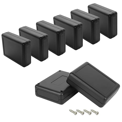 Project Box 8 Pieces Electrical Box Small Junction Box ABS Plastic Enclosure Power Electronic Case Black 3.5" x 2.8" x 1.1"(90 x 70 x 28mm) by HoHaing