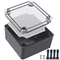 Junction Box,IP67 Waterproof ABS Black Project Box Clear Cover with Mounting Plate Electrical Box Enclosure for Outside Electronics 4.9 x 4.9 x 3inch(125x125x75mm) by Otdorpatio