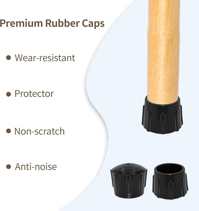 Flyshop 1-3/8" 35mm Chair Leg Caps Furniture Floor Protectors Round Non-Scratch Odourless Synthetic Rubber Legs Tips 8 Pack - Image 8