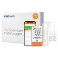 Elitech 100Pack Bluetooth Thermometer Data Logger Temperature for Refrigerator with Shadow Data 100000 Point Export PDF/CSV Report, Pharmacy Vaccine DDL Certificate, MAX MIN with Dual Probe GSP-6G-TDE by Elitech