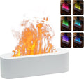 Essential Oil Air Diffuser Flame Colorful Water Vapor Fire Fireplace Humidifier for Aromatherapy Aroma Therapy Machine Room Bedroom,Flame Diffuser for Essential Oils,White by Rican