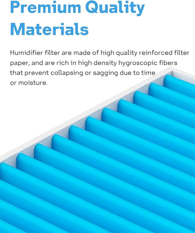 12-Pack 6000S Humidifier Wick Filter Replacement for LEVOIT Superior 6000S Smart Evaporative Humidifier, Upgraded Material with 9 Pack Sponge Filters - Image 5