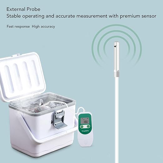 TOPINCN Digital Temperature Humidity Data Logger, USB Temperature Humidity Data Logger Recorder PDF CSV, External Probe for Storage and Cold Chain Logistics - Image 3