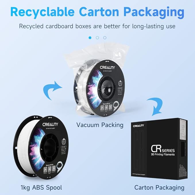 Creality ABS Filament 1.75mm, 3D Printer Filament, No-Tangling, Strong Bonding and Overhang Performance Dimensional Accuracy +/-0.02mm, 2.2lbs/Spool - Image 6
