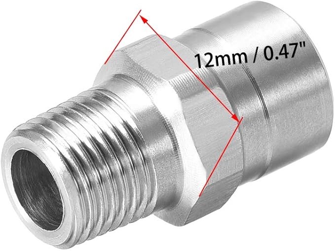 uxcell Flat Fan Spray Tip - 1/8BSPT Male Thread 304 Stainless Steel Nozzle - 65 Degree 1.8mm Orifice Diameter - 2 Pcs - Image 3