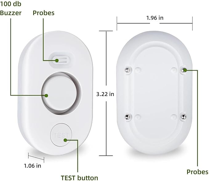Water Leak Detector Sensor Alarm: Home Water Flooding Monitor Smart Sink Overflow Monitoring Adjustable Wet Moisture Alert Pipe Leakage Drip Detection Warning for Basement Floor - Image 5