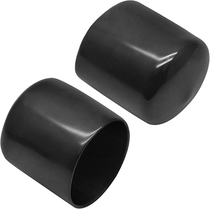 12Pcs Round Rubber End Caps 1-3/4" (45mm) ID Vinyl Flexible Bolt Chair Foot Covers Screw Thread Chair Leg Protectors for Round Tubing Bolt Desk Chair Leg (Black) - Image 3