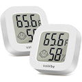 Vaikby Indoor Thermometer 2Pack, Humidity Gauge Meter Digital Hygrometer Room Thermometer for Home, Hight Accurate Temperature and Humidity Monitor for Greenhouse, Reptile, Humidors, Cellar, Office by Vaikby
