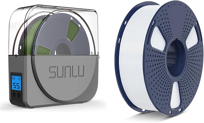 SUNLU S1 Plus Dry Box Grey, 3D Filament Storages with PLA Plus 1.75mm White by SUNLU