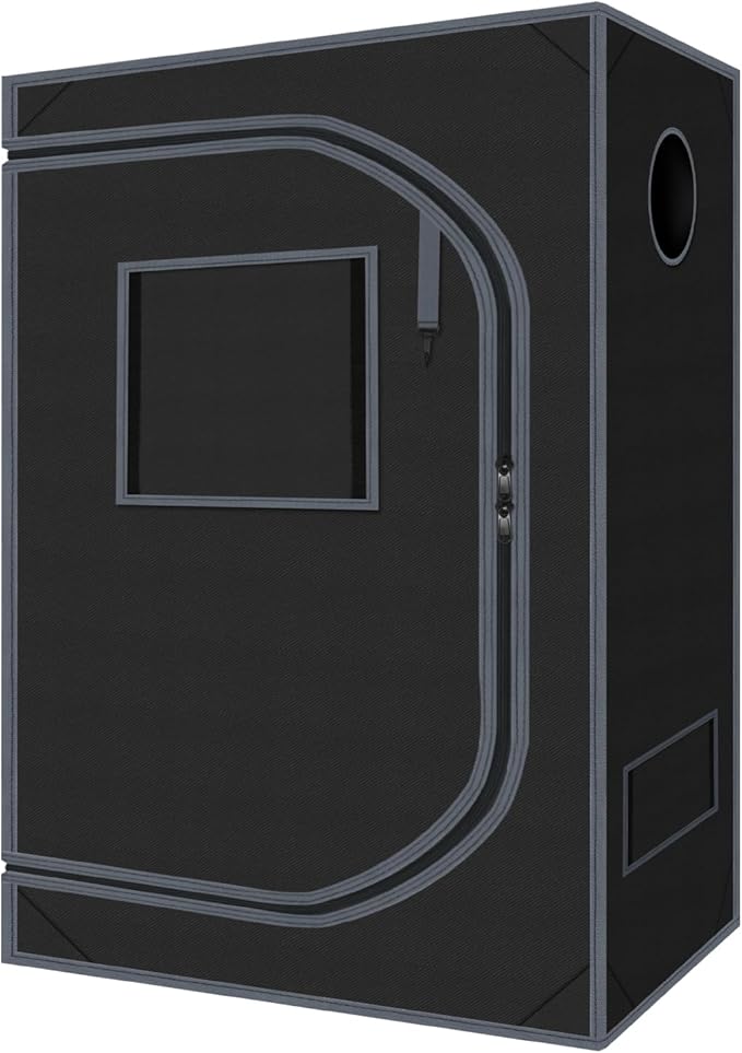 4x2 Grow Tent Plant Tent Dark Room, 600D Mylar Hydroponic 48"x24"x60" Grow Tent with Removable Floor Tray for Indoor Plant Growing by Zazzy