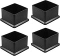 BokWin 4 Pcs Chair Leg Caps 1.6 Inch*1.6 Inch Square Furniture Floor Protectors Anti-Slip Plastic Sofa Table Chair Leg End Cap Cover(Black) by Unknown