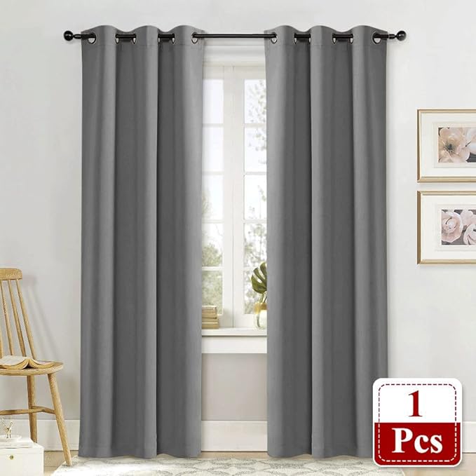NICETOWN Window Curtain Blackout Drape Panel 3 Pass Microfiber Noise Reducing Thermal Insulated Window Drapery with Grommet (Single Panel, 42 x 84 inch, Silver Grey) - Image 2