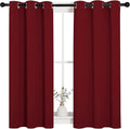 NICETOWN Christmas Window Curtains Blackout Drapes, Thermal Insulated Home Decorative Blackout Curtains/Draperies for Laundry Room (One Pair, 34 by 45-inch, Burgundy Red) by NICETOWN