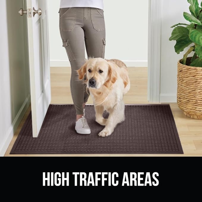 GORILLA GRIP Front Door Mat, 47x35, Indoor Outdoor Ultra Absorbent HydroAbsorb Doormat, Absorbs Up to 6 Cups of Water, Stain and Fade Resistant, Rubber Backing Doormats, Captures Dirt, Coffee - Image 6