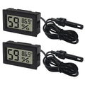 2 Pack Mini Digital Thermometer Hygrometer with Probe Indoor Temperature Humidity Meter Gauge LCD Fahrenheit Display Hygrometer Thermometer Gauge for Incubator, Humidor,Greenhouse by DWEII