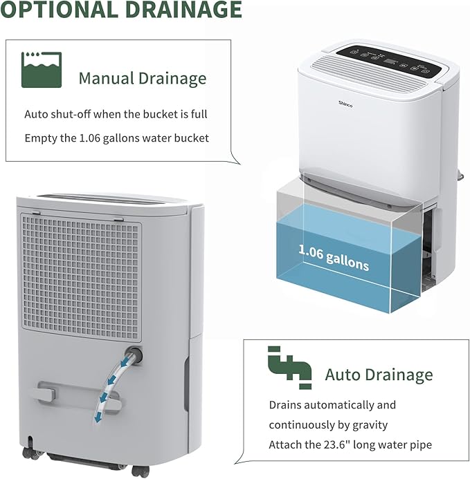 120 Pints Energy Star Dehumidifier with Drain Hose and WIFI for Large Spaces up to 6,000 Sq.Ft, Auto Defrost & Continuous Drainage - Ideal for Home Basements, Bathroom, and Bedroom - Image 4