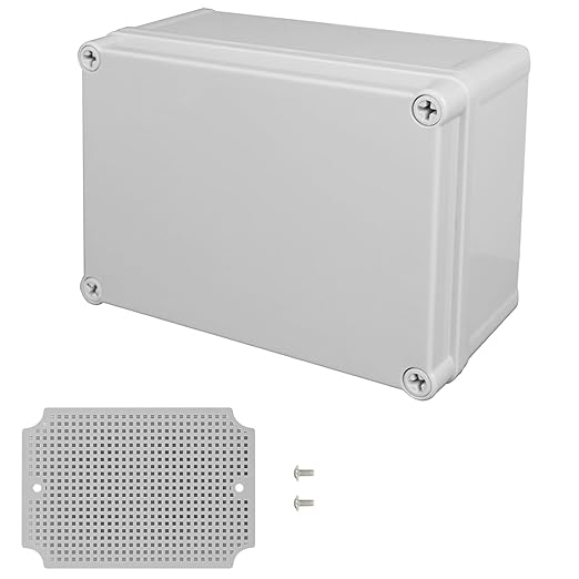 Junction Box，6.9"x 4.9"x 3" Outdoor Electrical Box with Mounting Plate, IP67 Dustproof Waterproof ABS Plastic Project Box, DIY Electrical Enclosure Gray (175x 125x 75 mm) - Image 9