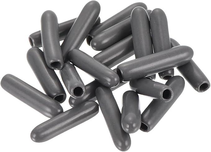 uxcell 20pcs Rubber End Caps 2mm(1/16") ID Vinyl PVC Round Tube Bolt Cap Cover Screw Thread Protectors Dark Grey - Image 4