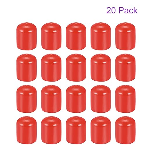 DMiotech 20 Pack 5/8" ID Red Screw Thread Protectors Rubber End Caps Bolt Covers for Screw Bolt Furniture Pipe - Image 6