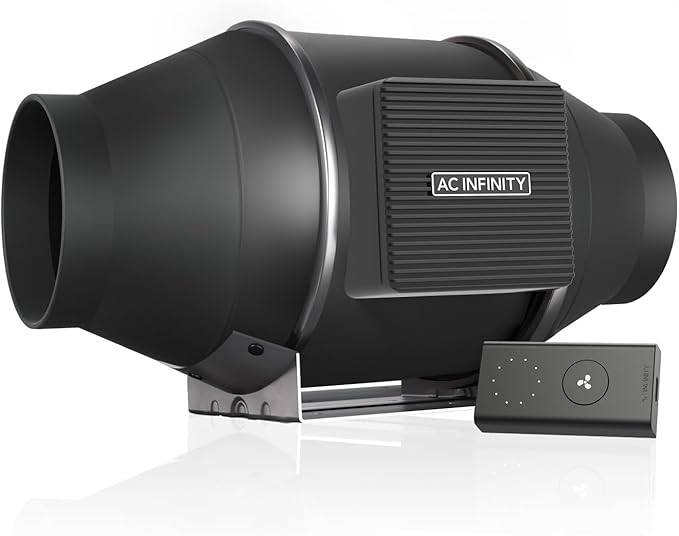 AC Infinity CLOUDLINE PRO S4, Quiet 4” Inline Duct Fan with Speed Controller – EC Motor Ventilation Exhaust Fan for Heating Cooling Booster, Grow Tents, Hydroponics by ACInfinity