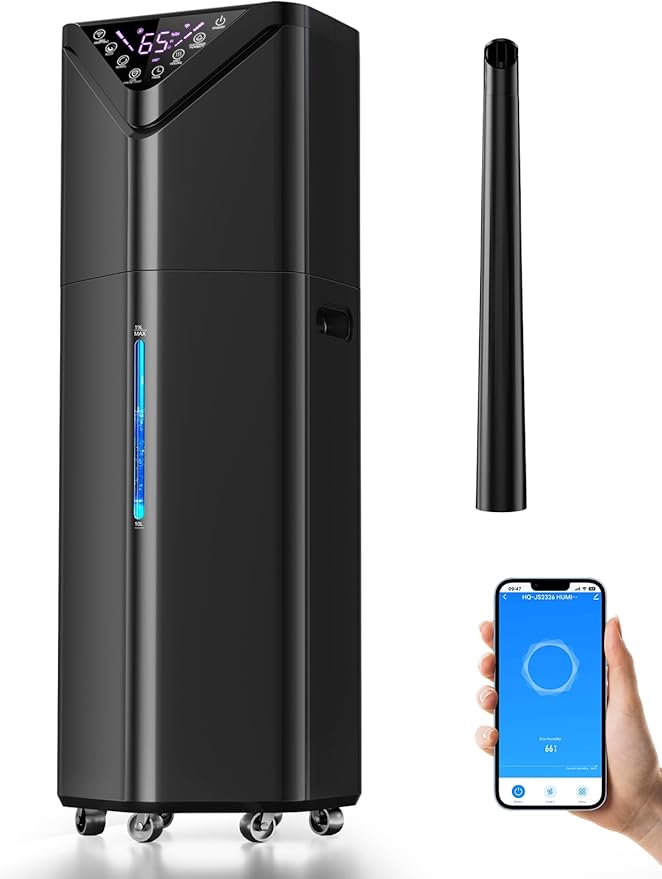 5Gal Humidifiers for Bedroom Large Room 2800 sq ft, 19L Quiet Humidifiers for Large Room, Floor Humidifier with 6 Mist Mode & Auto 180°Mist Tube for Home Whole House School Office Commercial Plants by HumidifiersforLargeRoom