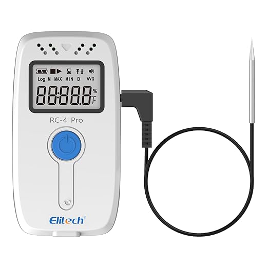 Elitech Digital Temperature Data Logger Medical Refrigerator Thermometer Vaccine Fridge Temperature Monitor, RC-4 by Elitech