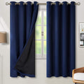 BGment Thermal Insulated 100% Blackout Curtains for Bedroom with Black Liner, Double Layer Full Room Darkening Noise Reducing Grommet Curtain (52 x 72 Inch, Navy Blue, 2 Panels) by BGment