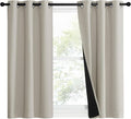 NICETOWN Natural 100% Blackout Lined Curtains, 1 Pair, 37" Width x 50" Length Each Panel, 2 Thick Layers Narrow Wide Window Treatment Panels Thermal Insulated Drapes for Kitchen Small Window by NICETOWN