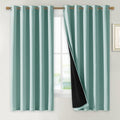 NICETOWN Aqua Blue 100% Blackout Lined Curtains, 2 Thick Layers Completely Blackout Window Treatment Thermal Insulated Drapes for Kitchen/Bedroom (1 Pair, 70" Width x 63" Length Each Panel) by NICETOWN