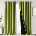 NICETOWN Full Shading Curtains for Windows, Fresh Green, Pack of 2, 70 inches W x 95 inches L, Super Heavy-Duty Black Lined Blackout Curtains for Bedroom, Privacy Assured Window Treatment by NICETOWN