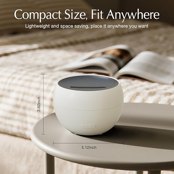 SALKING Essential Oil Diffuser, Fireplace Fire Flame Aromatherapy Diffuser, 150ml Ultrasonic Cool Mist Humidifier, Scent Aroma Diffuser with Auto-Off Function for Home, Room (White) - Image 5