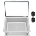 Zulkit Junction Box IP67 Waterproof Electrical Box Hinged Clear Cover Stainless Steel Latch Plastic Enclosure for Project w Mounting Plate Wall Bracket and 2 Cable Gland 13.8"x9.8"x5.9"/350x250x150mm by Zulkit