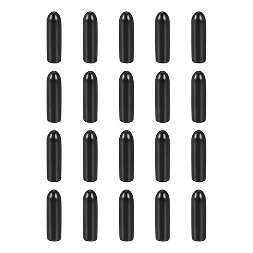 DMiotech 20 Pack 3/32" ID Black Screw Thread Protectors Rubber End Caps Bolt Covers for Screw Bolt Furniture Pipe by DMiotech