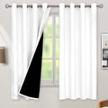 BGment Thermal Insulated 100% Blackout Curtains for Bedroom with Black Liner, Double Layer Full Room Darkening Noise Reducing Grommet Curtain (52 x 63 Inch, Pure White, 2 Panels) by BGment