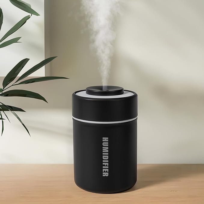 Portable Mini Humidifier, 180ml USB Cool Mist Small Humidifiers for Bedroom, Personal Desktop Humidification for Car Office Travel & Indoor Plants(Black) by Daskternie