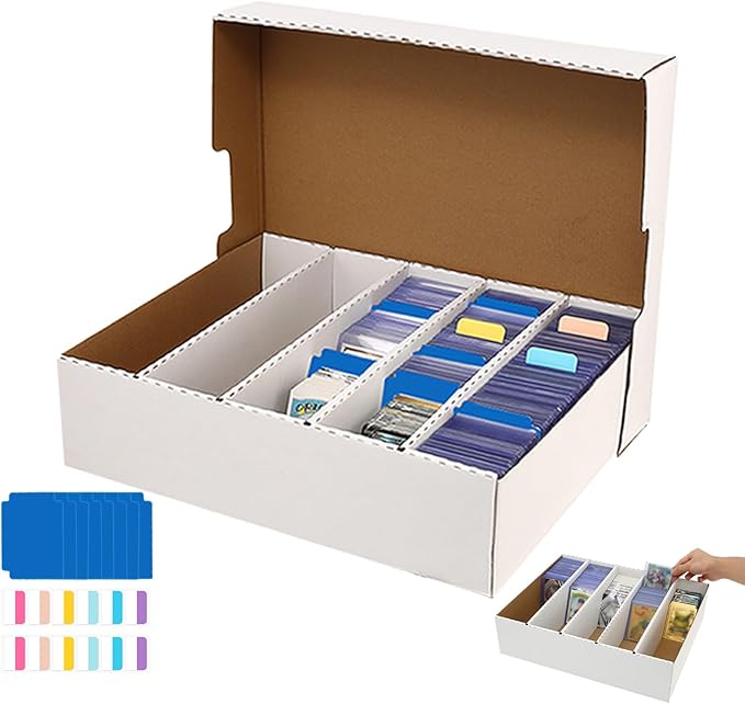 Collector Card Storage Box 3900 Count, Trading Cards Sorting Tray Box White Sports Card Boxes for Soccer Basketball Cards by Unknown
