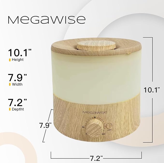 MEGAWISE 2025 Upgraded Ultrasonic Cool Mist Humidifier - 1.5L Capacity, Whisper-Quiet & Adjustable Mist, Auto Shut-Off Safety Feature – Perfect for Home, Office, Baby Nursery & Bedroom - Image 6