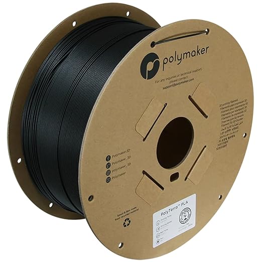 Polymaker Matte PLA for Production 1.75mm 2.5kg Black, 1.75mm 3D Printer PLA Filament 2.5kg, Cost Effective Large Spool for Heavy 3D Printing Users by Polymaker
