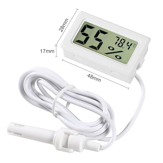 2Pcs Mini Digital Thermometer Hygrometer with Probe TPM-10 Indoor Temperature Humidity Meter LCD Fahrenheit (℉) Display Hygrometer Thermometer Gauge for Incubator Reptile Plant Terrarium - Image 2